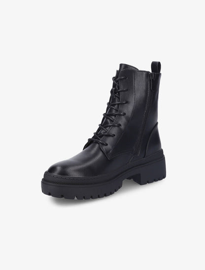 Bottines en simili à lacets - Noir - 3