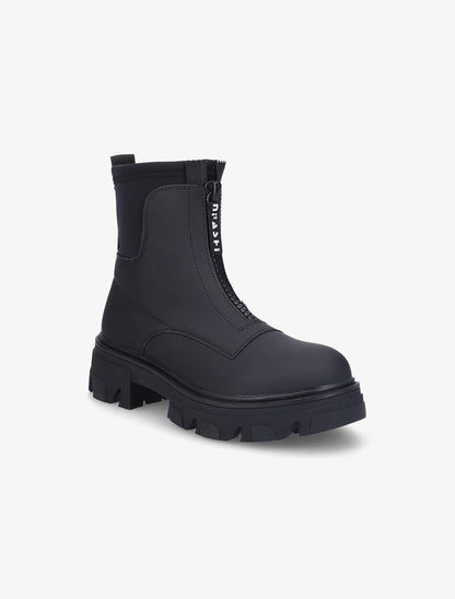 Bottines en néoprène à zip - Noir - 3