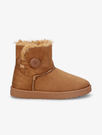 Boots fourrées en suédine - Camel - 5