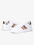 Sneakers à détails imprimés multi matière - Blanc/champagne - 5