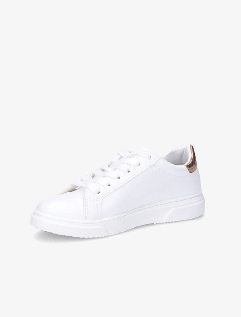 Sneakers à détails imprimés multi matière - Blanc/champagne - 4
