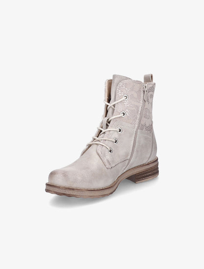 Bottines lacées à détail dentelle - Beige - 3