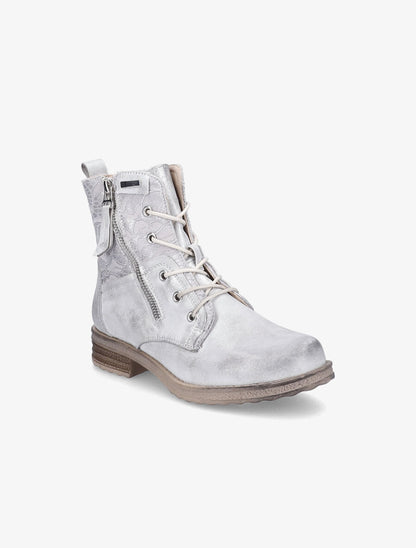 Bottines lacées à détail dentelle - Gris clair - 2