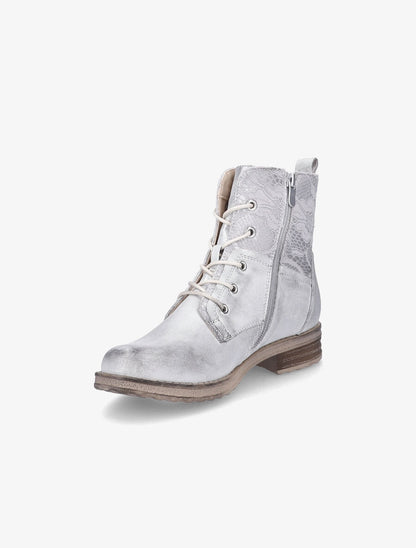 Bottines lacées à détail dentelle - Gris clair - 3