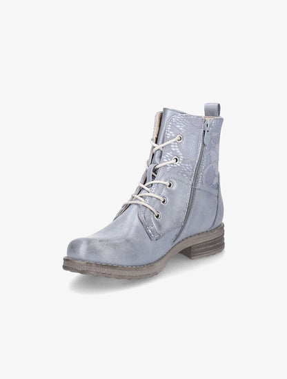 Bottines lacées à détail dentelle - Bleu - 3