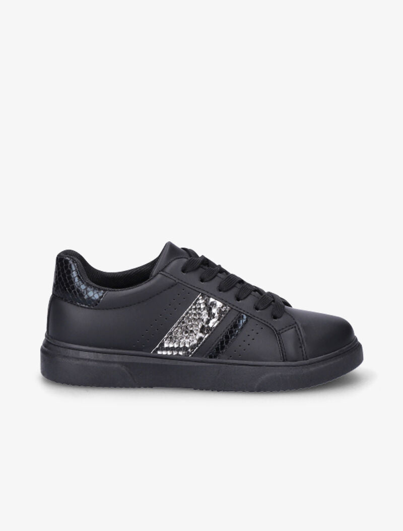 Sneakers à détails imprimés multi matière - Noir - 2