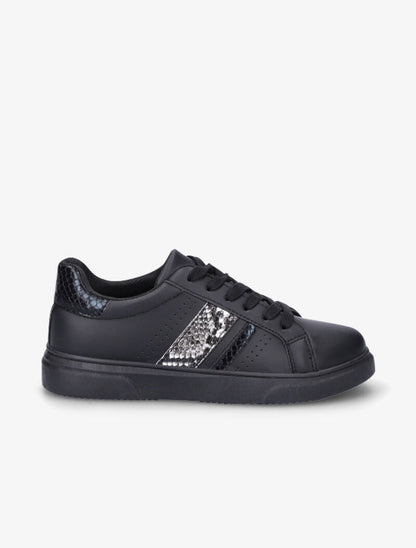Sneakers à détails imprimés multi matière - Noir - 2