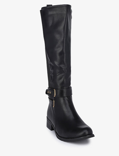 Bottes à bride et bandes élastiquées - Noir - 3