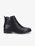 Bottines en simili perforé et chevilles fendues - Noir - 1