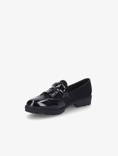Mocassins bi-matière à franges - Noir - 3