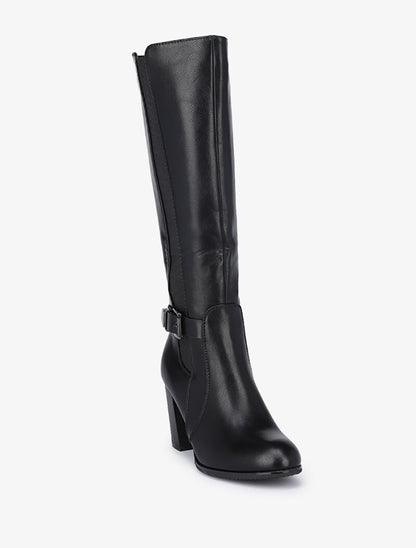 Bottes à talons et sangle - Noir - 2