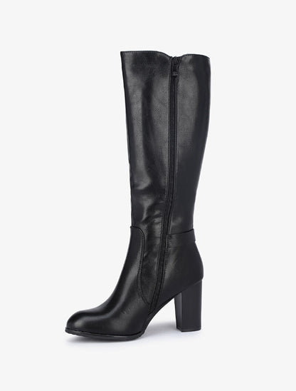 Bottes à talons et sangle - Noir - 3