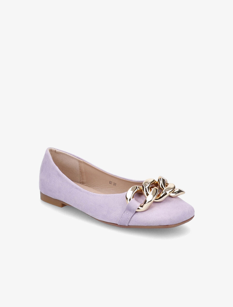 Ballerines à maillons et bouts carrés - Lilas - 2