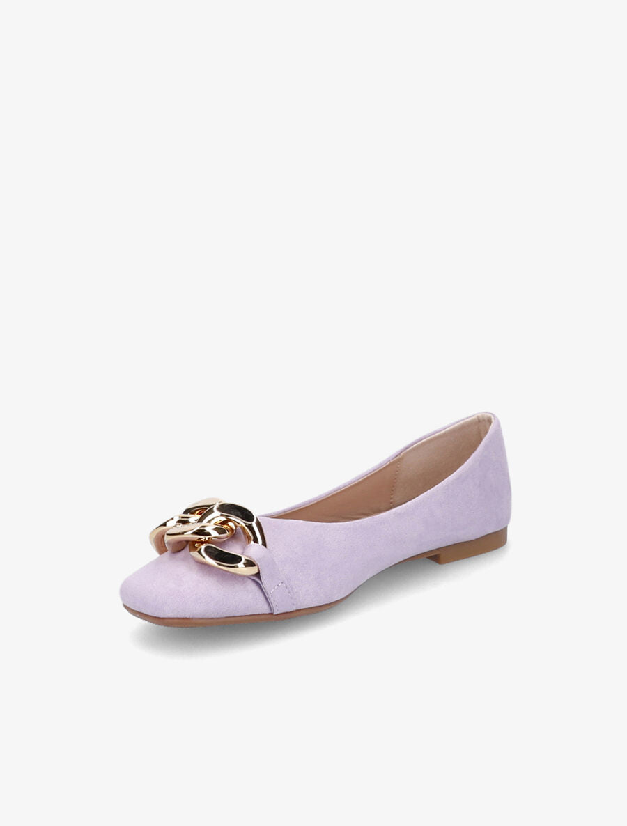 Ballerines à maillons et bouts carrés - Lilas - 3