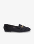 Slippers en suédine à boucles métalliques - Noir - 1