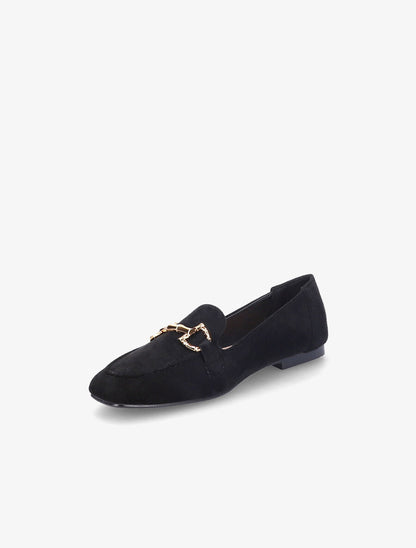 Slippers en suédine à boucles métalliques - Noir - 3