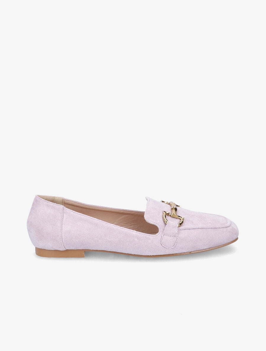 Slippers en suédine à boucles métalliques - Violet - 5