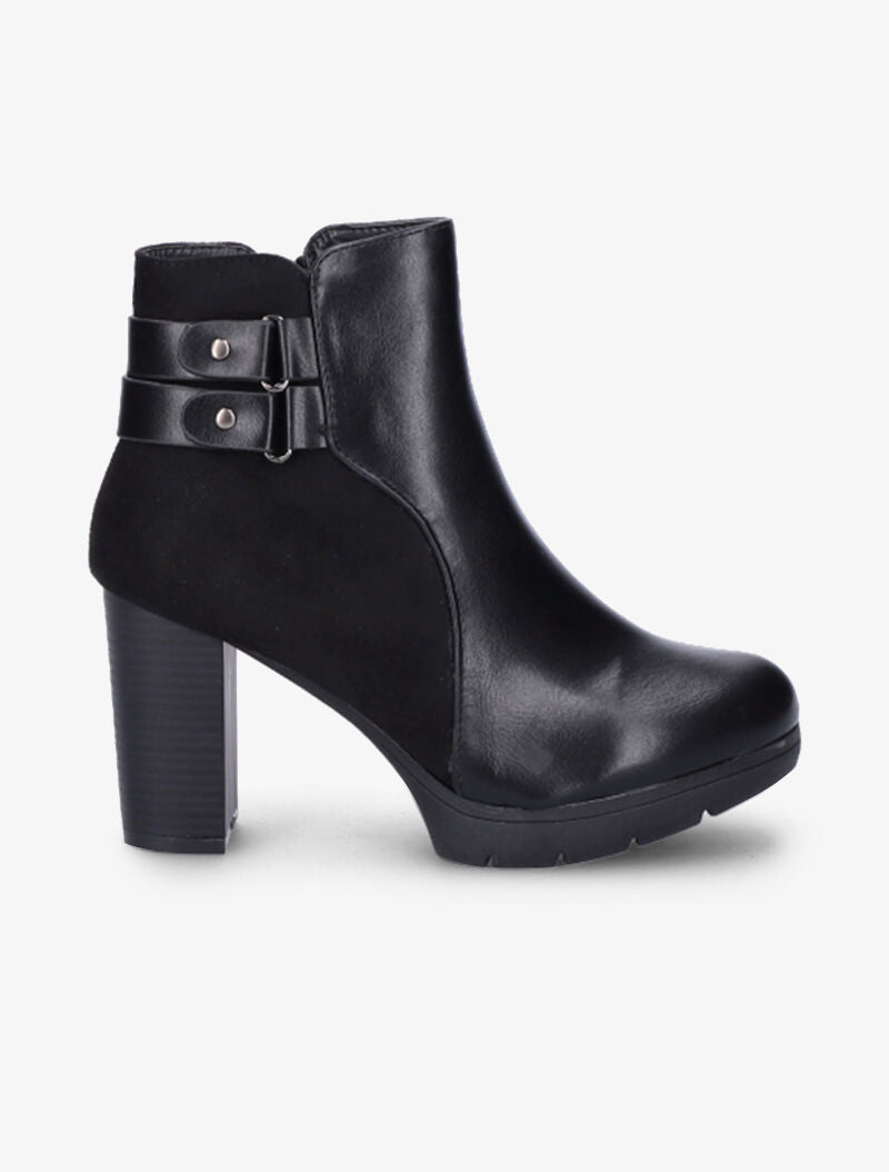 Bottines bi-matière à double sangles - Noir - 2