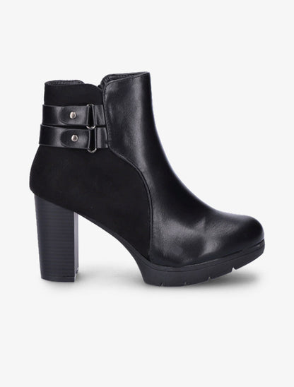 Bottines bi-matière à double sangles - Noir - 2