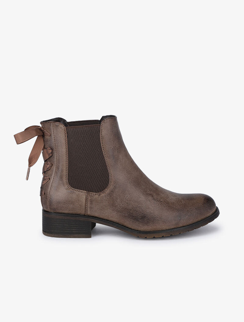 Chelsea boots à contrefort à corsage - Taupe - 2