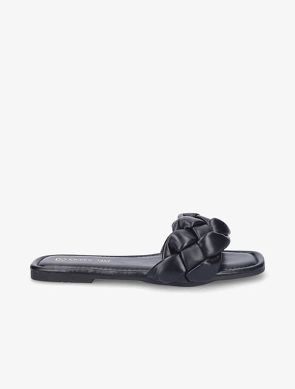 Mules brides tressées - Noir - 5