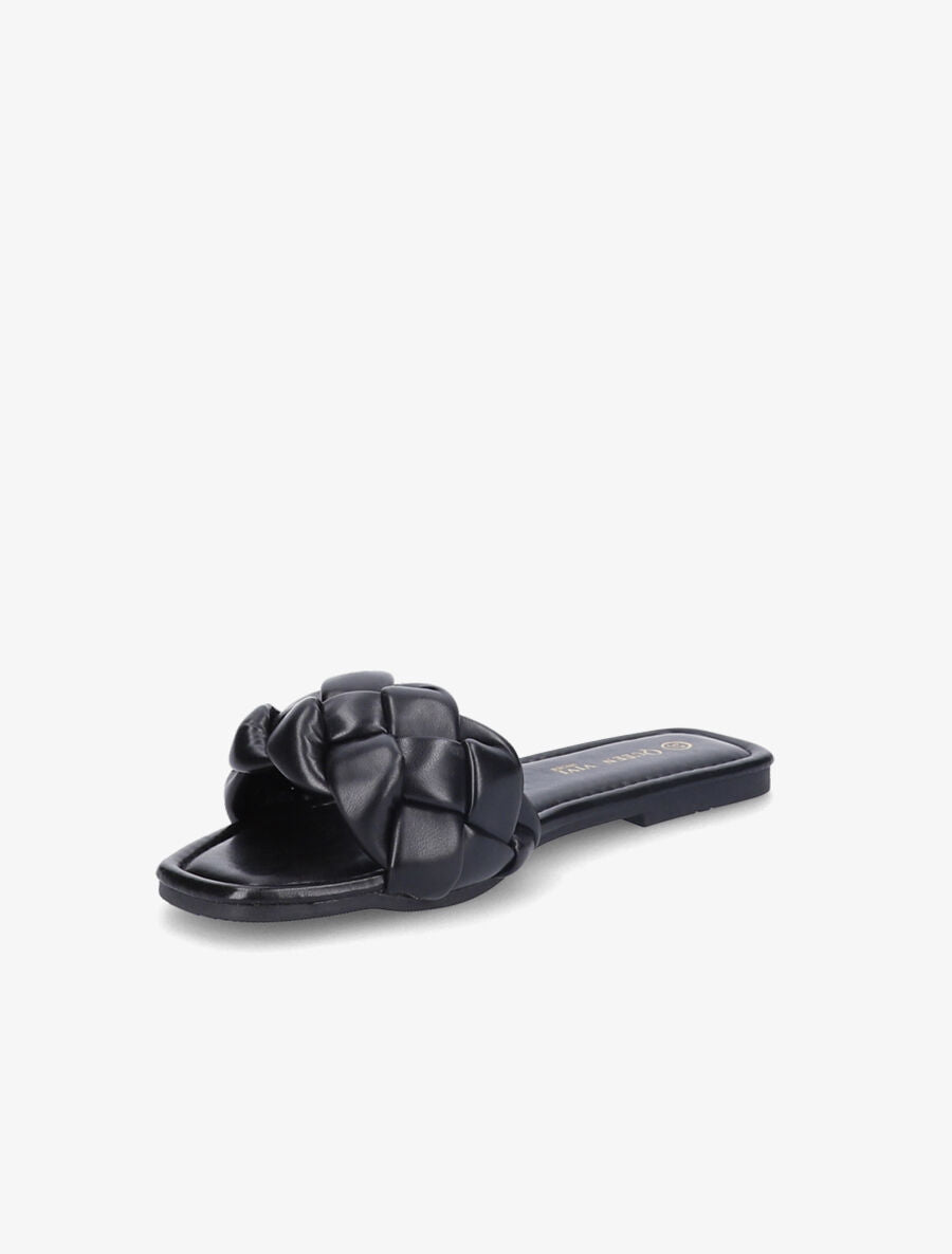 Mules brides tressées - Noir - 3