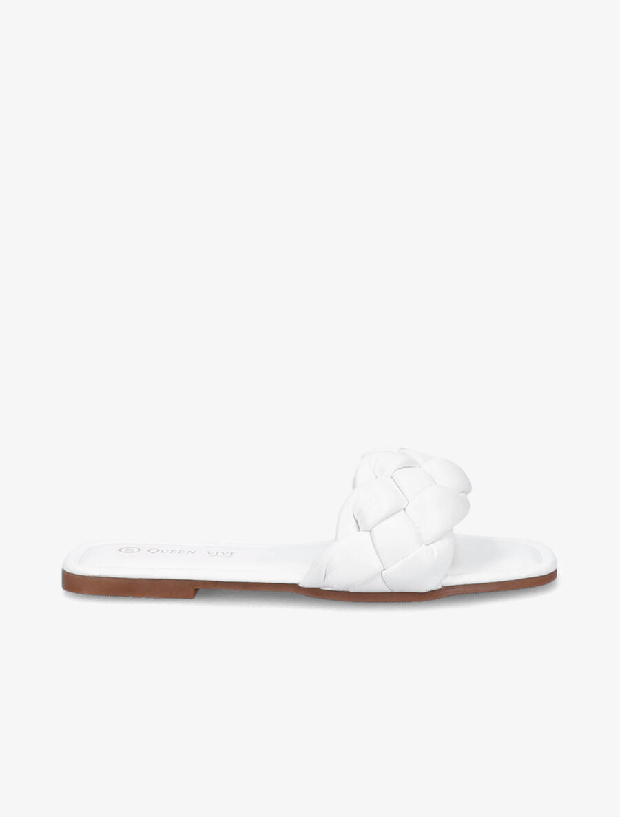Mules brides tressées - Blanc - 1