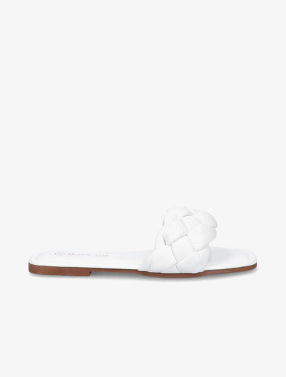 Mules brides tressées - Blanc - 1