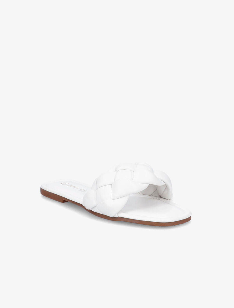 Mules brides tressées - Blanc - 2
