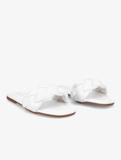 Mules brides tressées - Blanc - 4