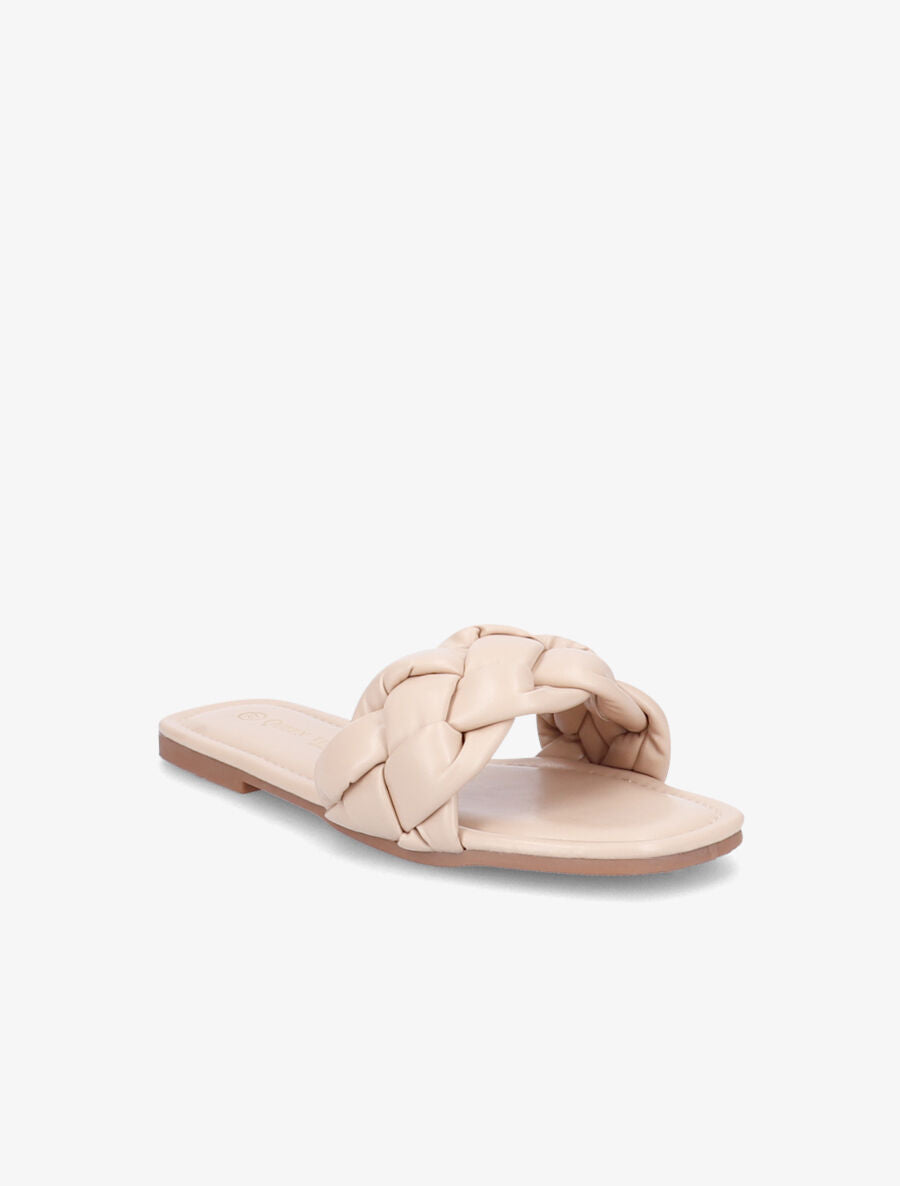 Mules brides tressées - Beige - 2