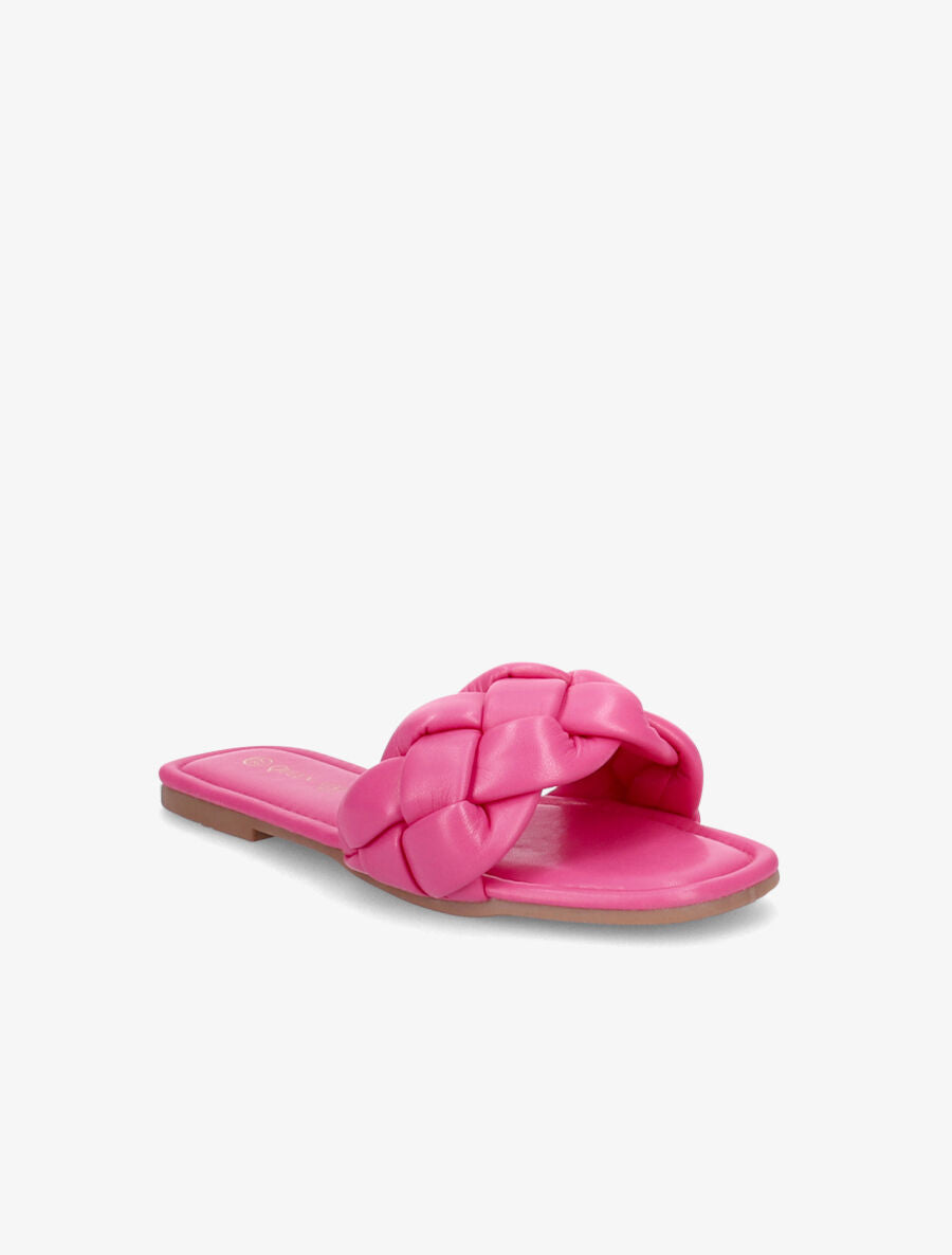 Mules brides tressées - Fushia - 2