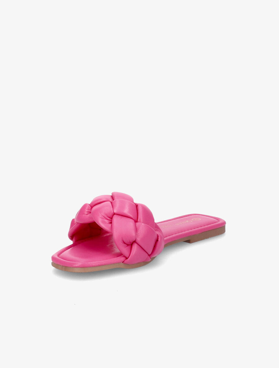 Mules brides tressées - Fushia - 3