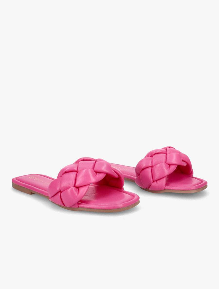 Mules brides tressées - Fushia - 4