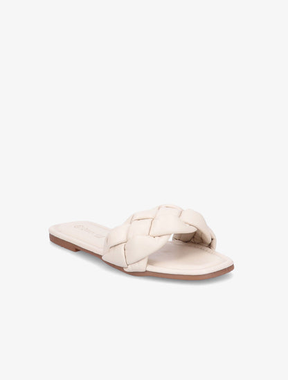 Mules brides tressées - Écru - 2