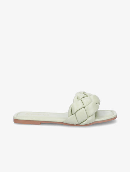 Mules brides tressées - Vert amande - 5
