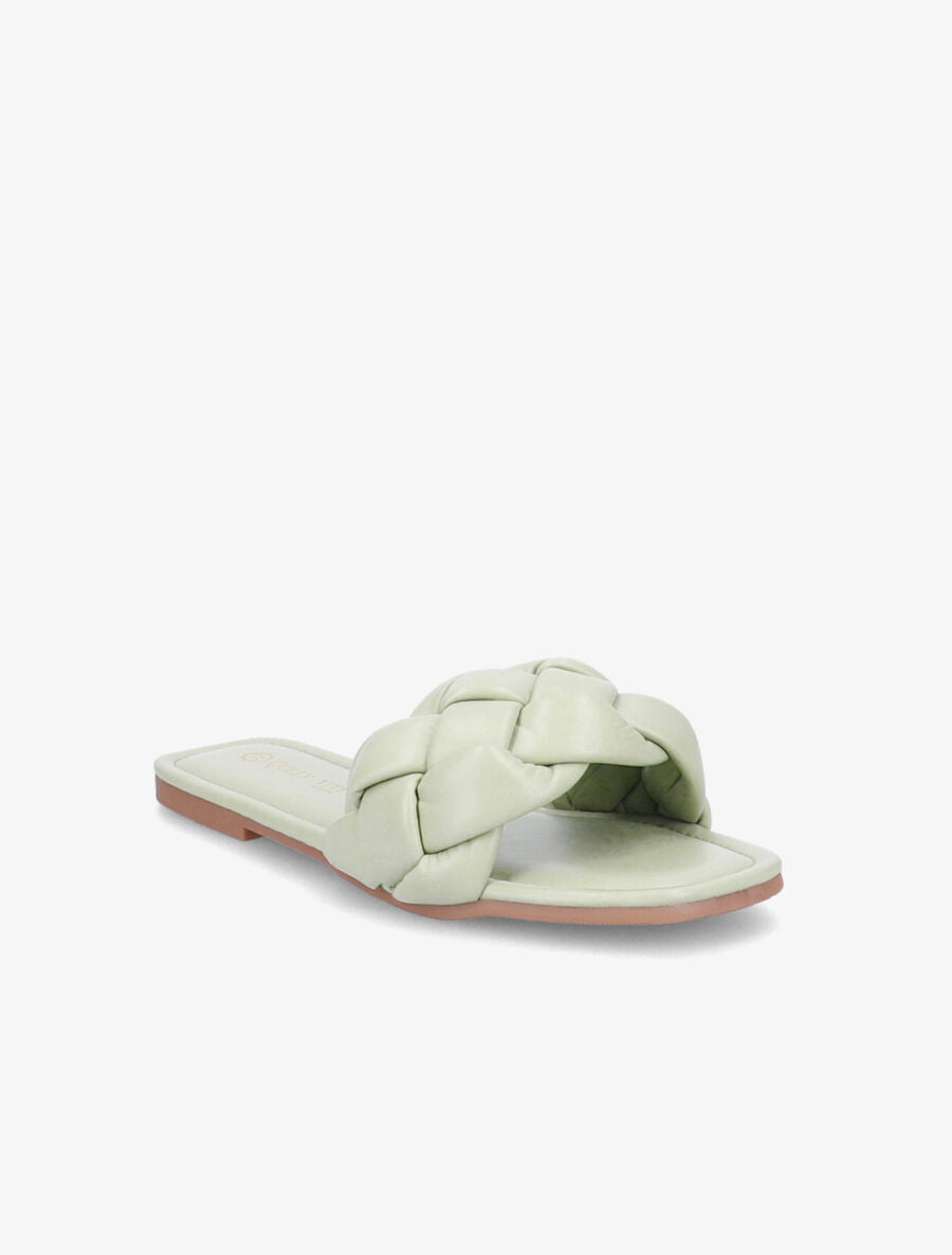 Mules brides tressées - Vert amande - 2