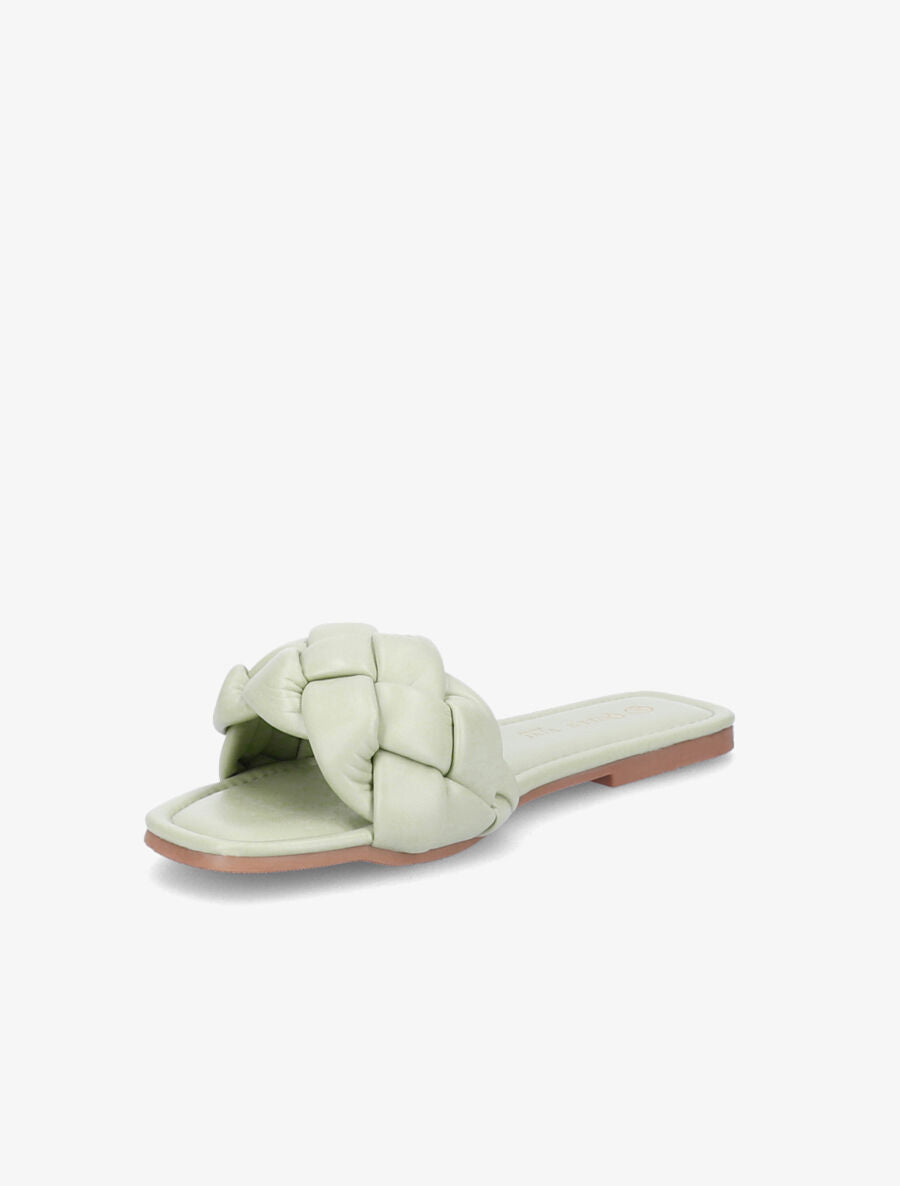 Mules brides tressées - Vert amande - 3
