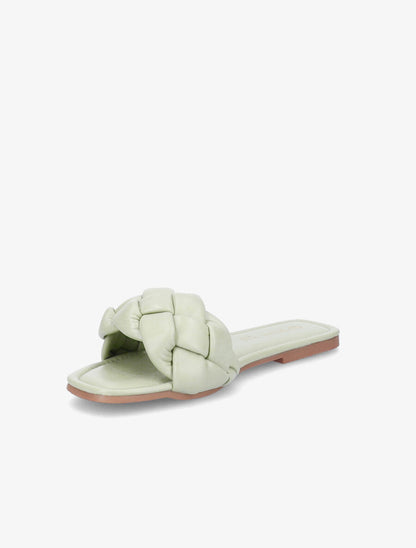 Mules brides tressées - Vert amande - 3