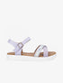 Sandales bi-matière à bride holographique - Lilas - 5
