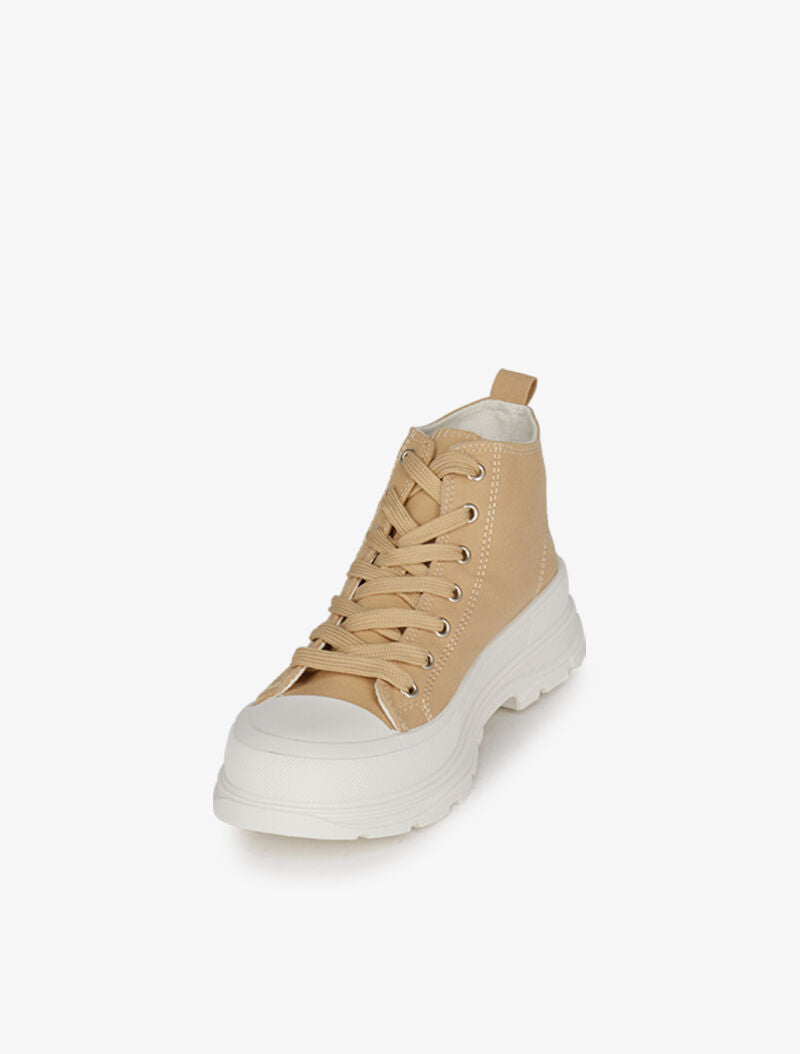 Tennis en toile à semelles épaisses - Beige - 4