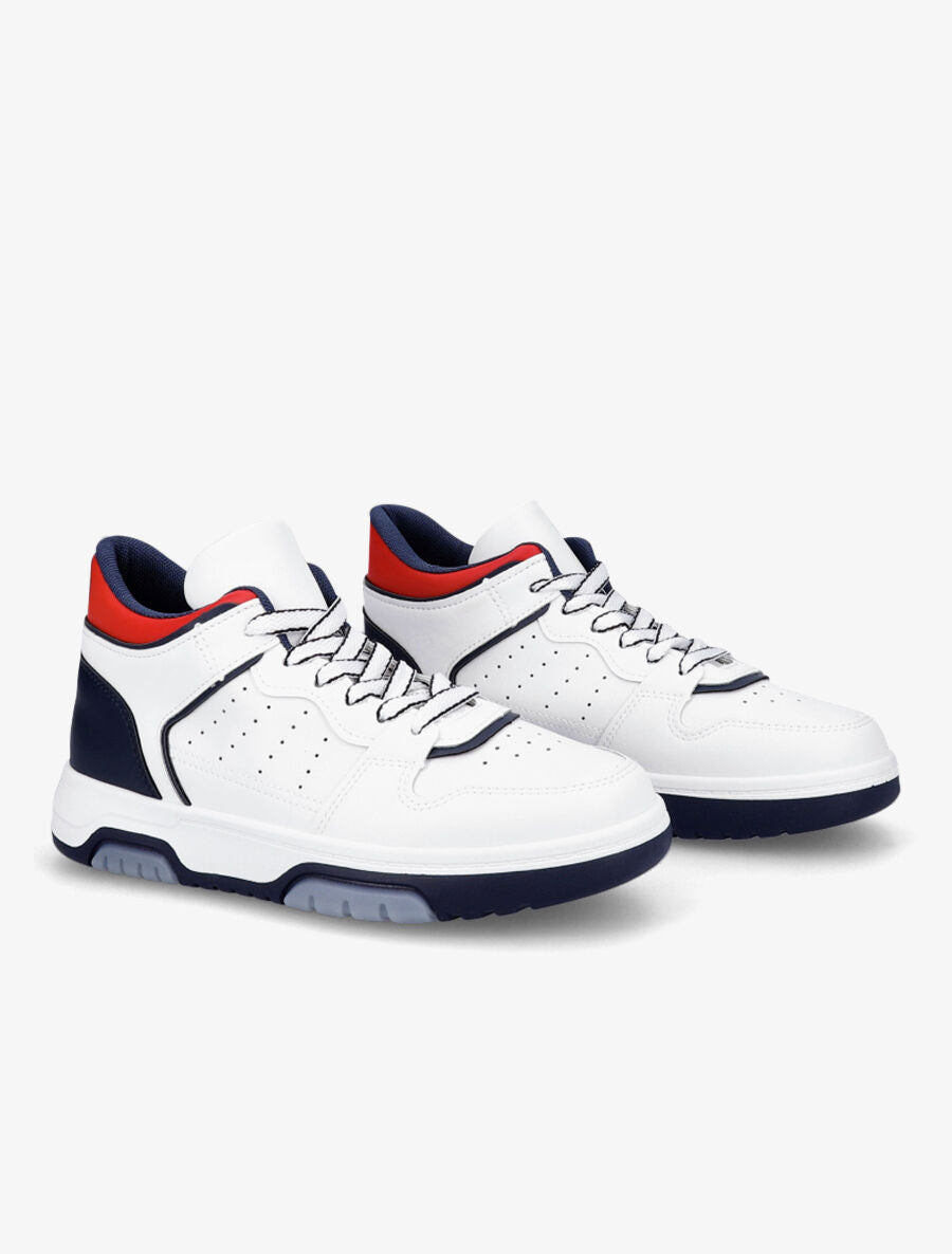 Sneakers montantes en simili - Bleu - 4