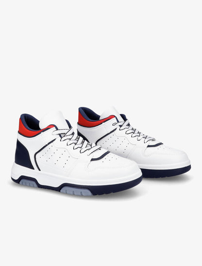 Sneakers montantes en simili - Bleu - 4