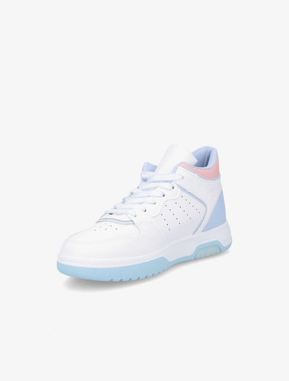 Sneakers montantes en simili - Bleu ciel - 3