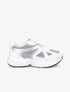 Running en simili et tissu semelles stylisées - Blanc/argent - 5