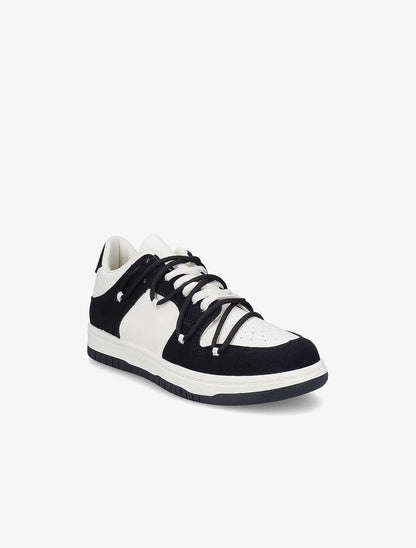 Sneakers bicolore à double lacets - Noir - 2