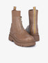 Boots zippées à tige contrastante - Taupe - 1