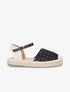 Espadrilles à motif pied de poule - Noir - 1