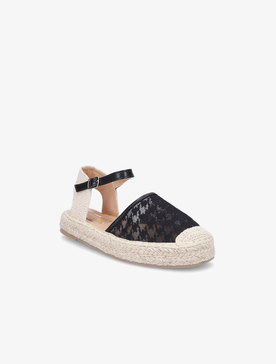 Espadrilles à motif pied de poule - Noir - 2