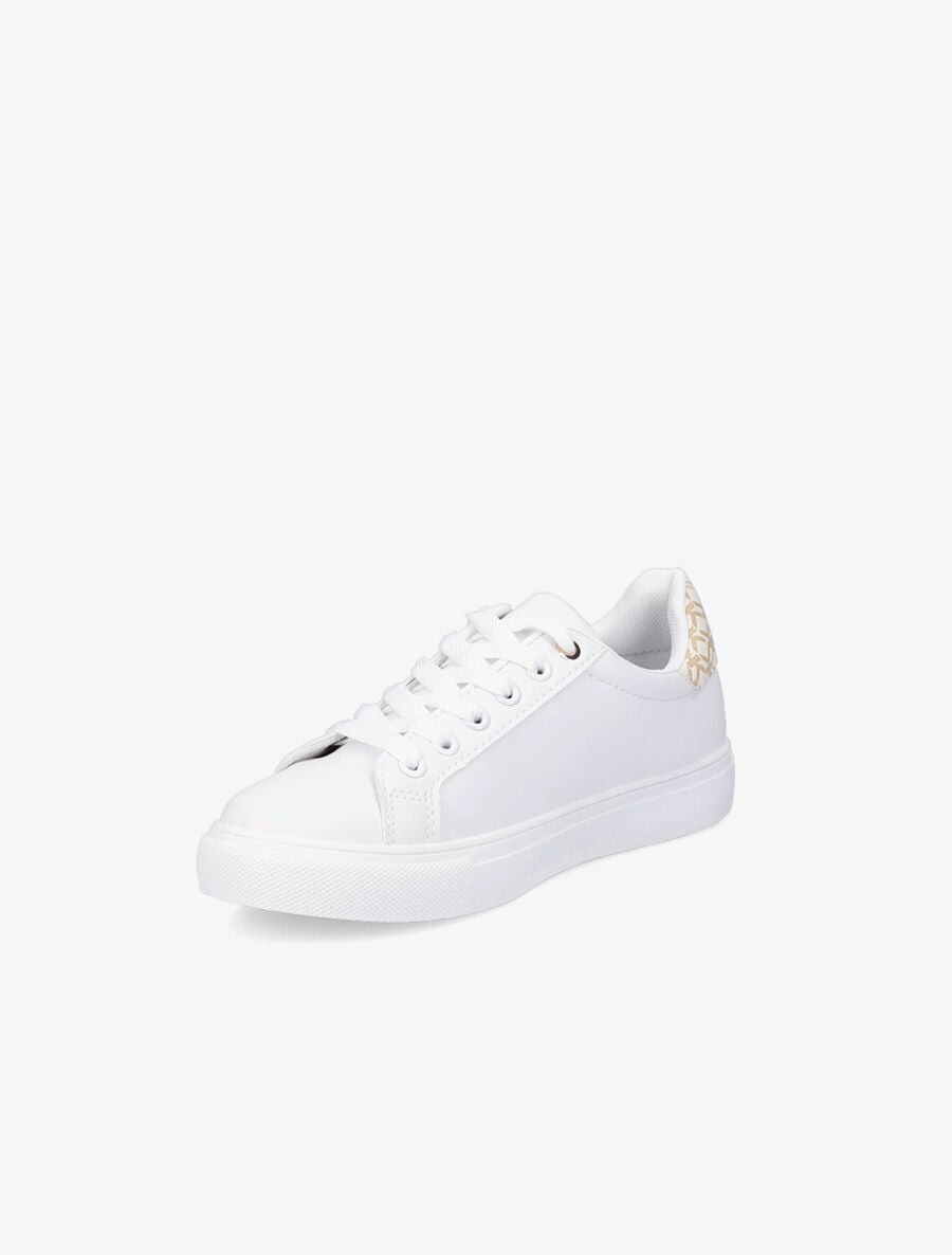 Tennis en simili imprimé et paillettes - Beige - 3